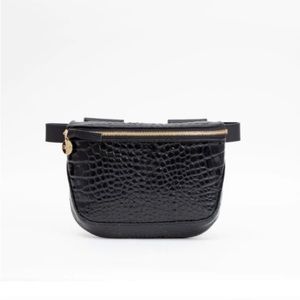 Clare V Croc Fanny in black